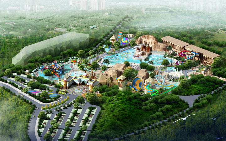 水主題公園項目旅游策劃咨詢公司：橫店夢幻谷水世界旅游規劃鳥瞰圖